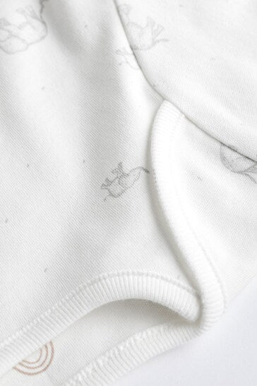 |BabyGirl| Conjunto De 7 Macacões De Manga Comprida Para Bebês - White Delicate