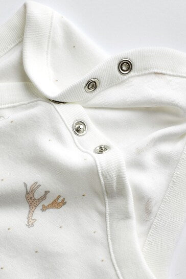 |BabyGirl| Pacote Com 4 Macacões De Manga Comprida Estampados Para Bebês - White Delicate (0mes-2anos)