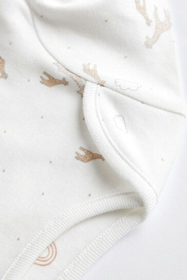 |BabyGirl| Pacote Com 4 Macacões De Manga Comprida Estampados Para Bebês - White Delicate (0mes-2anos)