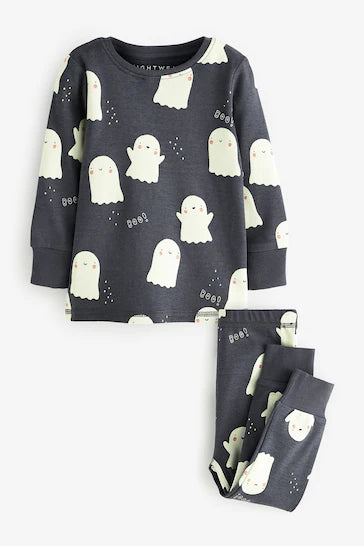 |Girl| Pijama De Halloween – Cinza Que Brilha No Fantasma Escuro (9 meses a 12 anos)