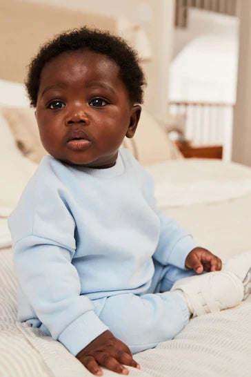 |BabyBoy| Conjunto De Moletom E Calça Jogger Para Bebê - Pale Blue (0 meses a 3 anos)