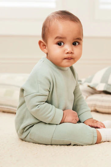 |BabyBoy| Conjunto De Moletom E Calça Jogger Para Bebê - Sage Green (0 meses a 3 anos)