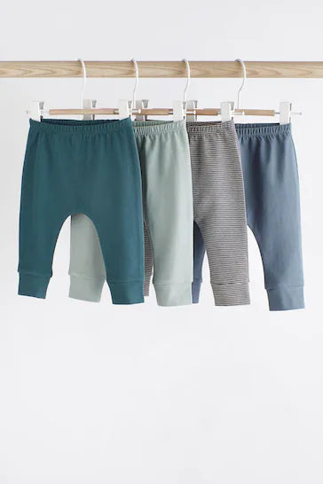 |BabyGirl| Pacote Com 4 Leggings Para Bebês - Teal Blue (0 meses a 2 anos)