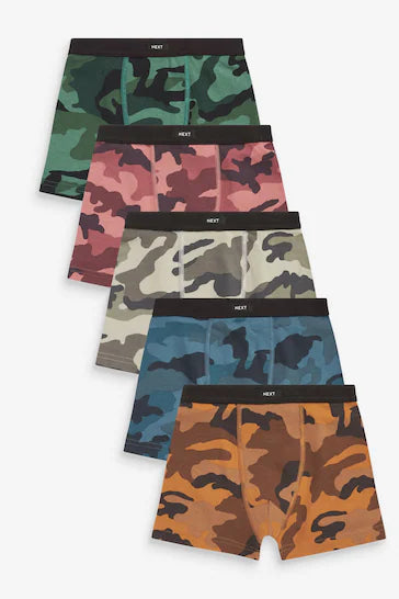 |Boy| Pacote Com 5 Calções De Cintura Macia - Camouflage Print (2 a 16 anos)