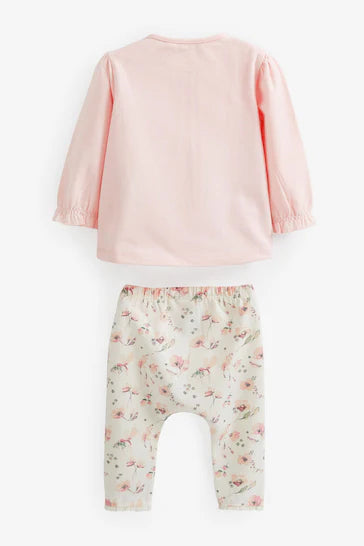 |BabyGirl| Conjunto De Top e Leggings Para Bebê - Pink Floral