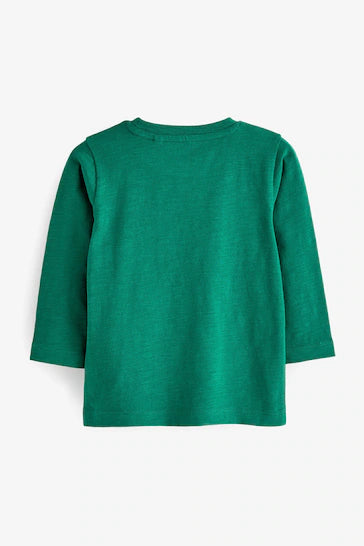 |Boy| Camiseta Lisa De Manga Comprida - Emerald Green (3 meses a 7 anos)