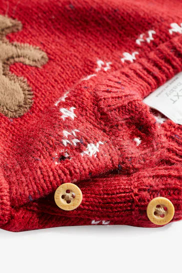 |BabyGirl| Conjunto De Suéter e Leggings De Malha Para Bebê - Red Reindeer (0 meses a 2 anos)
