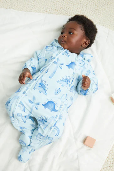 |BabyBoy| Macacão Multifuncional Leve Para Bebê - Blue Dinosaur (0 meses a 2 anos)