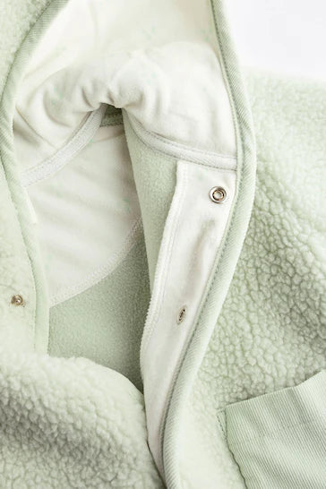 |BabyGirl| Jaqueta Borg De Lã Aconchegante Para Bebê - Mint Green