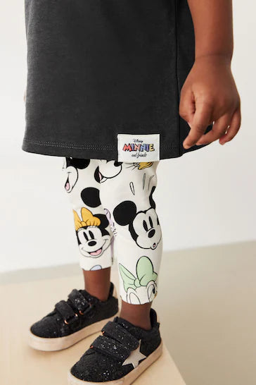 |Girl| Conjunto De Camiseta De Manga Curta e Shorts De Ciclismo Cinza Disney Minnie Mouse (3 meses a 7 anos)