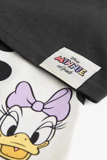 |Girl| Conjunto De Camiseta De Manga Curta e Shorts De Ciclismo Cinza Disney Minnie Mouse (3 meses a 7 anos)