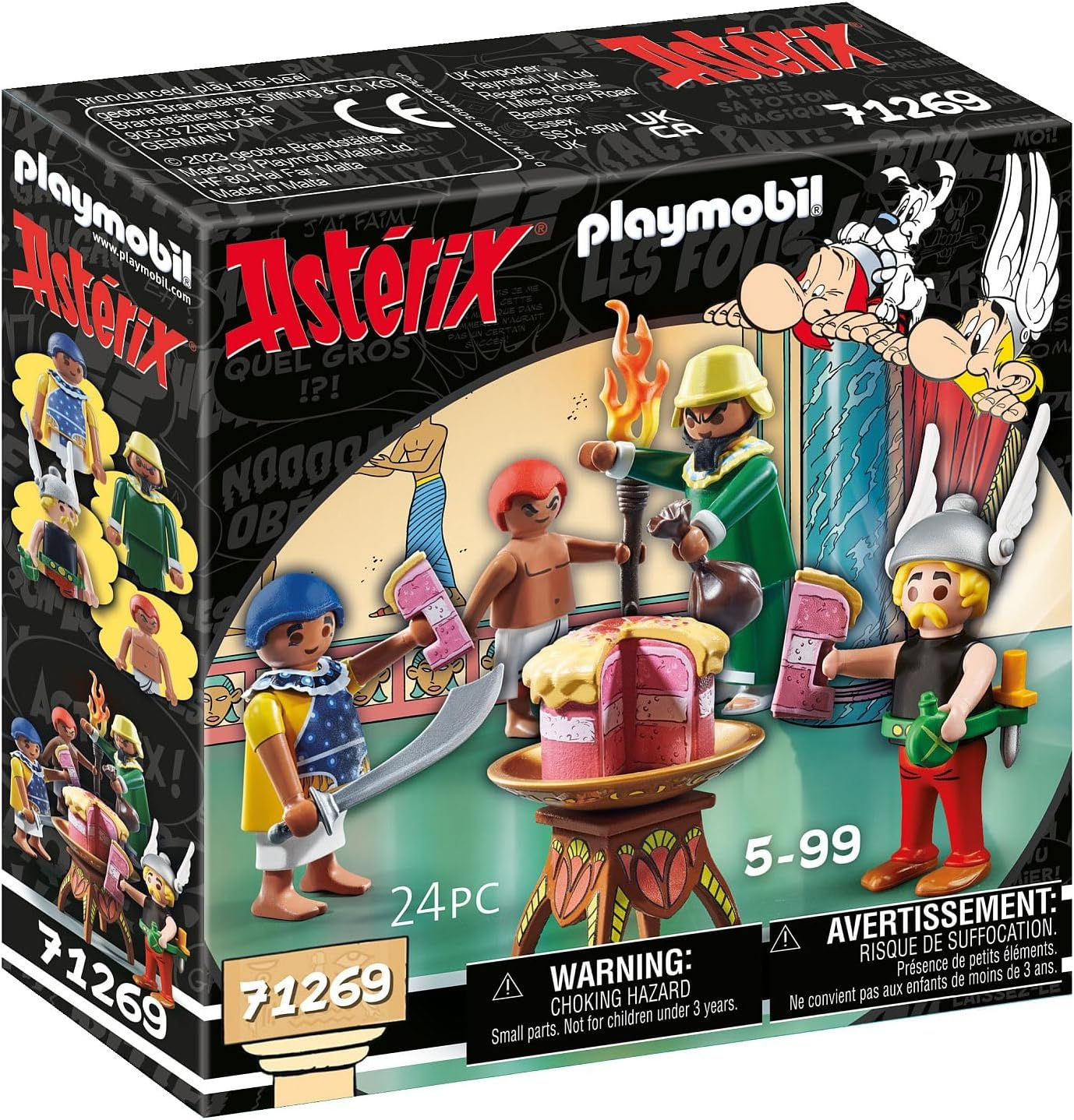 Playmobil 71269 Astérix: La tarta envenenada de Artifis, el camerino de Cleopatra y Artifis y su ayudante Krukhut, figuras coleccionables, juegos de rol divertidos e imaginativos, sets de juego aptos para niños a partir de 5 años