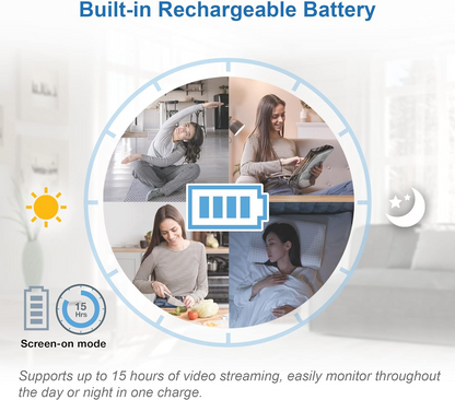 VTech Monitor de vídeo para bebês VM919HD, tela HD de 7 "720p, panorâmica e inclinação de 360 °, visão grande angular de 110 °, visão noturna HD, até 1.000 pés, branco, bateria para streaming de vídeo de até 7 horas