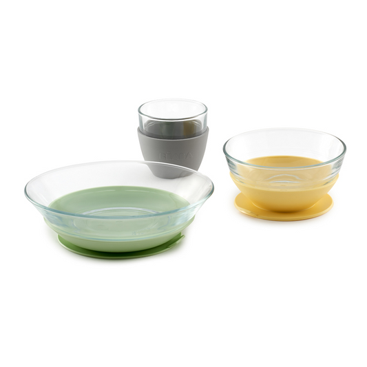 Béaba Set comida vaso 3 piezas natural