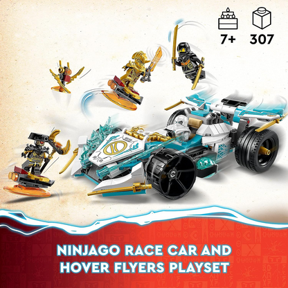 LEGO 71791 NINJAGO Zane's Dragon Power Spinjitzu Racing Car Toy para crianças, meninos e meninas de mais de 7 anos, conjunto de construção de veículos com função giratória e 4 minifiguras