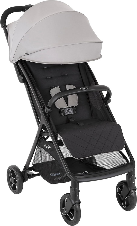 Graco Myavo Compact Stroller/Pushchair com Raincover - Adequado desde o nascimento até aprox. 4 anos (0-22kg). Leve em apenas 5,8 kg com uma dobra de um segundo, uma mão, Steeple Grey Fashion