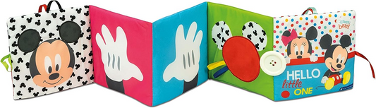 Clementoni  17721 Painel de berço e livro para bebês Disney, pelúcia infantil, primeiros anos, infantil, brinquedos de pelúcia para recém-nascidos, multicolorido, médio