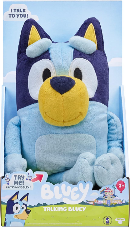 Bluey Bingo grande 30cm falando sons de pelúcia: personagem colecionável oficial fofinho brinquedo macio Jumbo