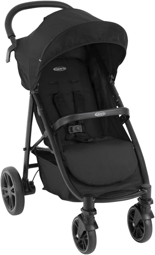 Graco Carrinho de bebê leve dobrável rápido EeZeFold, adequado desde o nascimento até aprox. 3 anos (15kg), compatível com Travel System (assento de carro vendido separadamente), Midnight Fashion