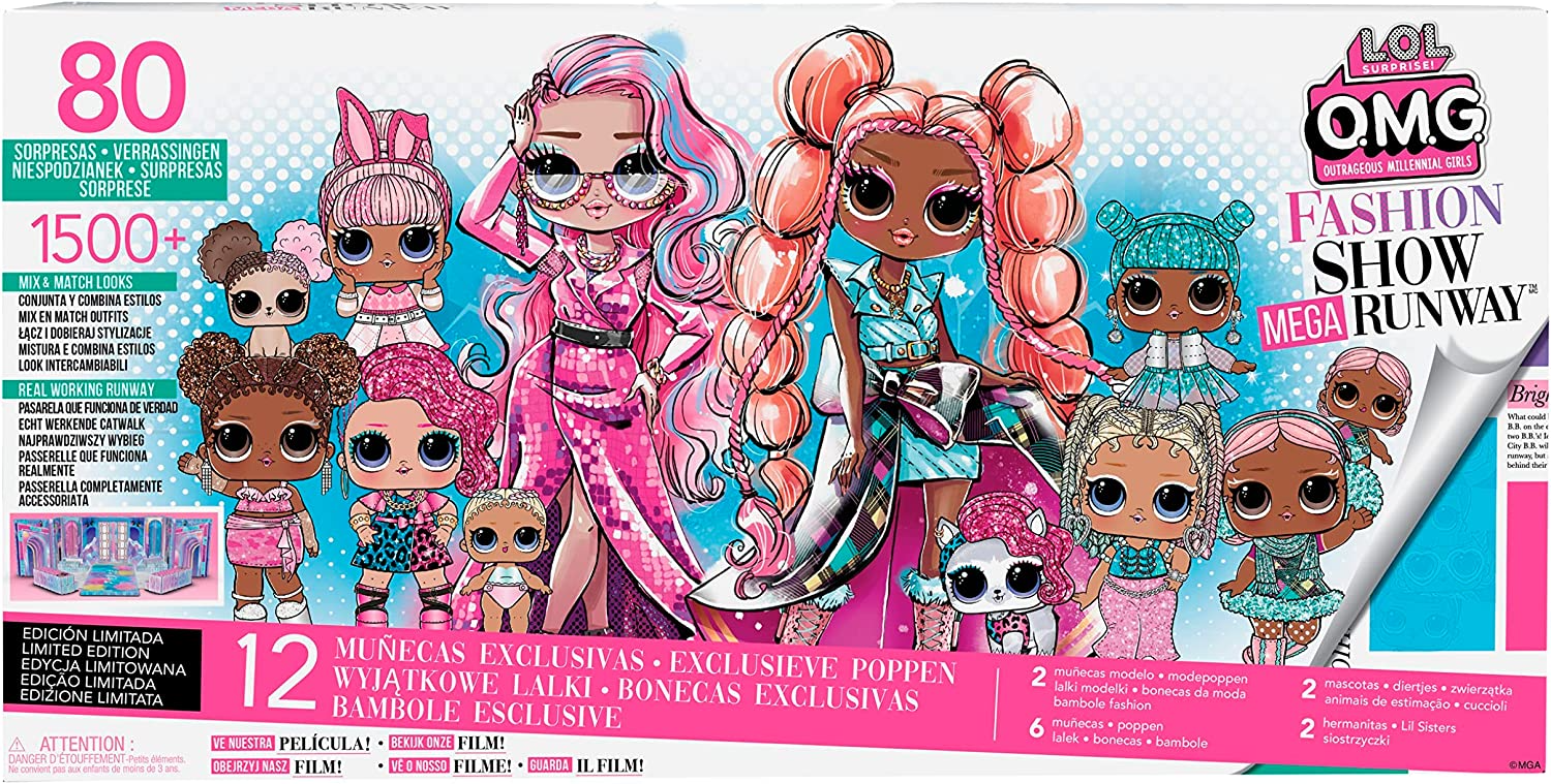 L.O.L. Surprise Fashion Show Mega Runway Playset 4 em 1 com 80 surpresas incluindo 12 bonecas acess rios e muito mais 1500 Mix Match Looks