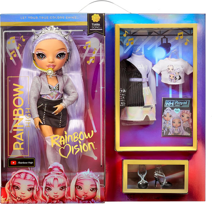Rainbow High Rainbow Vision Royal Three K-pop Fashion Doll com mais de 6 anos e Shadow High Series - NATASHA ZIMA - Boneca fashion em tons de cinza com cabelos brancos ondulados