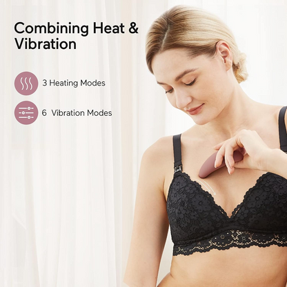 Momcozy Masajeador de Lactancia con Calefacción, Masajeador de Senos Suave para Mejorar el Flujo de Leche, Calor y Vibración Masajeador de Lactancia para Aliviar los Conductos Obstruidos y la Congestión