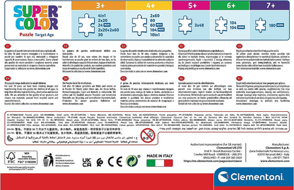 Clementoni 24791 2x20pcs Supercolor Disney Mickey-2 x 20 piezas Rompecabezas para edades de 3 años, multicolor, mediano