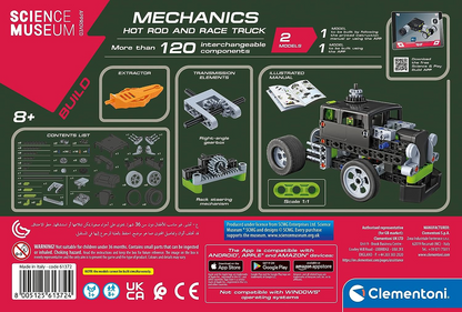 Clementoni 61382 Science Museum Mechanics-Buggy & Quad-Building Set, Kit Científico para Crianças de 8 Anos, Brinquedos STEM, Versão em Inglês Feito na Itália, Multicolorido
