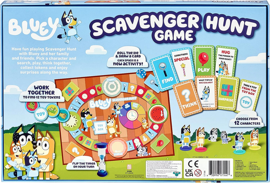 Bluey Jogo de tabuleiro de caça ao tesouro - jogo de tabuleiro familiar oficial para 2 a 4 jogadores