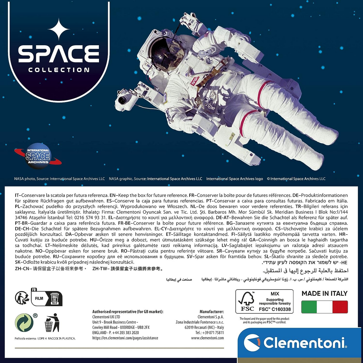 Clementoni 80689 One Film Red 500 peças, quebra-cabeça para adultos, fabricado na Itália