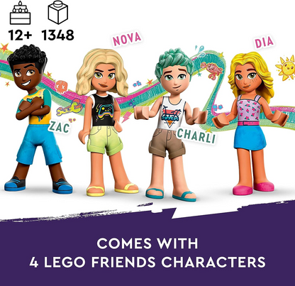 LEGO 41737 Friends Beach Amusement Park, Fun Fair Advanced Building Set com Elementos Técnicos, Golfinho, Tartaruga, Cavalo Marinho Carrossel e Máquina de Ondas, Brinquedo para Crianças 12 Plus e Adolescentes