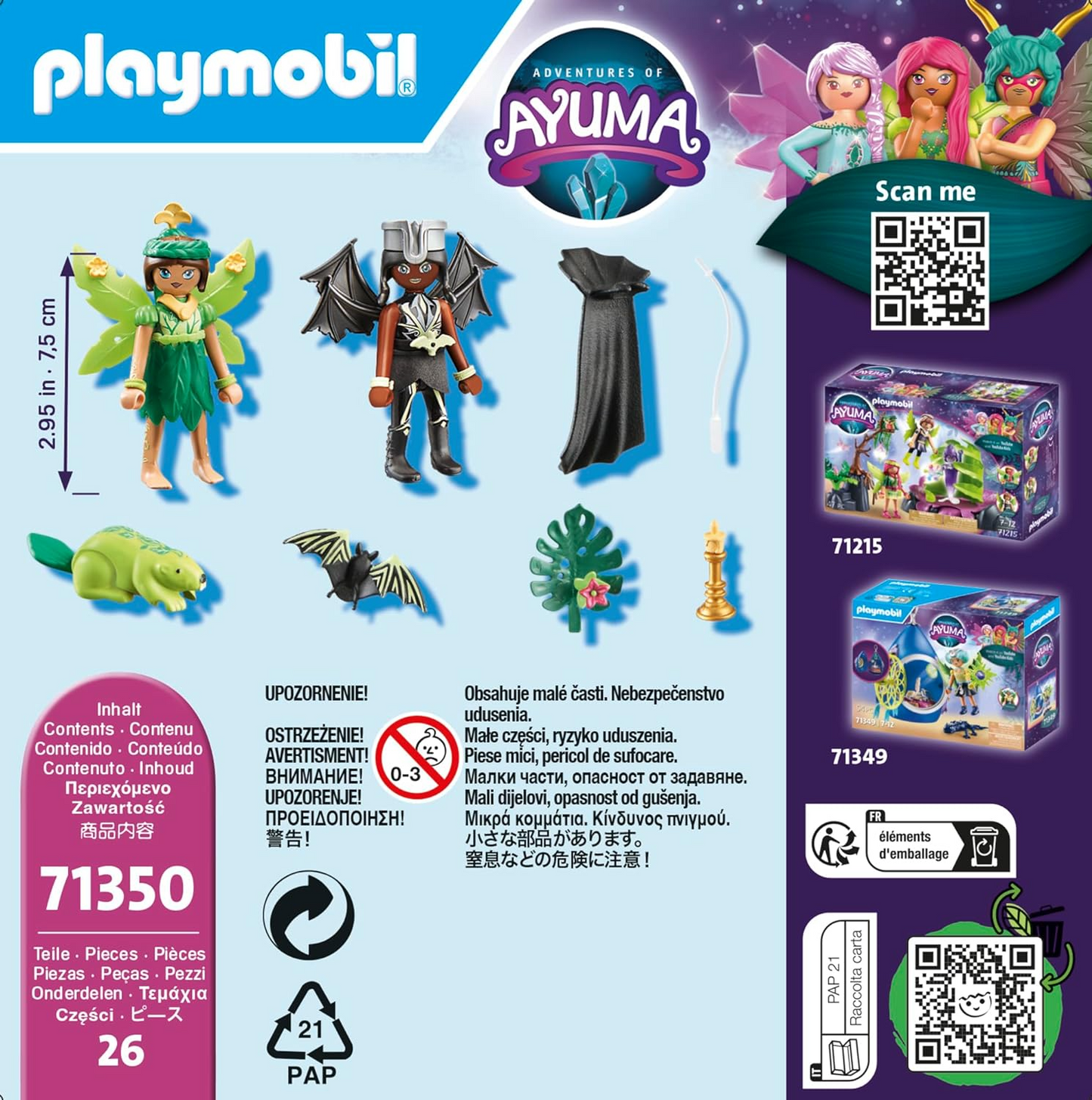 Playmobil 71350 Aventuras de Ayuma - Fada da Floresta e Fada do Morcego com Animais da Alma, floresta mística, fadas da lua e da alma, encenação divertida e imaginativa, conjuntos de jogos adequados para crianças de 7 anos ou mais
