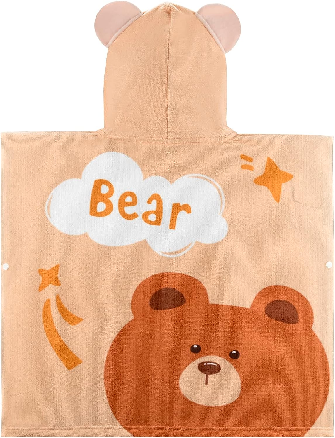 Bebamour Toallas con capucha para bebé, 100% orgánicas, toalla con capucha para niños y niñas, toalla absorbente con capucha para niños, 25 x 23 pulgadas, 0-6 años, oso