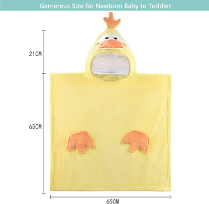 Bebamour  Toalhas com capuz para bebês Toalha 100% orgânica com capuz para meninos e meninas Toalha absorvente com capuz para crianças pequenas, 25" x 25", 0-6 anos, pato fofo