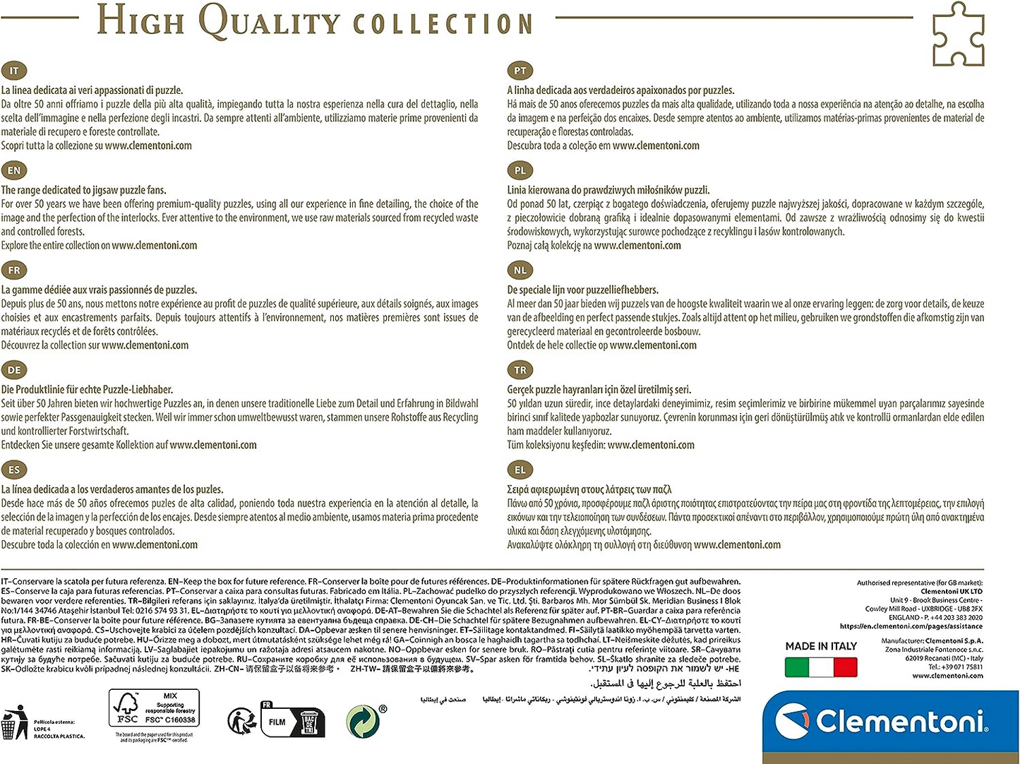 Clementoni 31697 Harry Potter 1500 peças, quebra-cabeça para adultos, feito na Itália, multicolorido