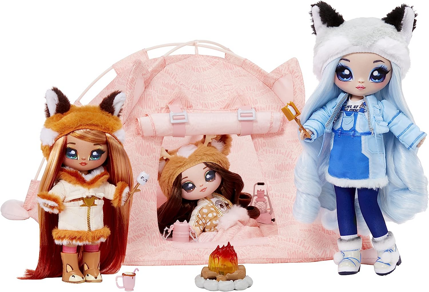 Na! Na! Na! Surprise 0-035051-57945-8 Conjunto de acampamento para bonecas, cinza