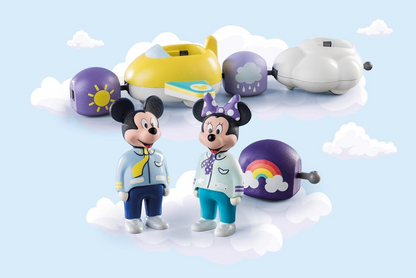 Playmobil 71320 1.2.3 e Disney: Mickey's & Minnie's Cloud Ride, Mickey Mouse, brinquedos educativos para crianças pequenas, brinquedos para presentear e dramatizações divertidas e imaginativas, conjuntos de jogos adequados para crianças com