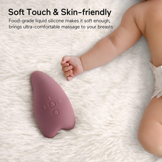Momcozy Massageador de aquecimento para lactação, massageador de seios macio para melhorar o fluxo de leite, calor e vibração Massageador de amamentação para aliviar dutos entupidos, ingurgitamento