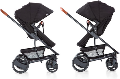 Hauck  Carrinho de passeio com sistema Pacific Shop N Drive, carga máxima de 25 kg, carrinho de bebê conversível em assento reversível, assento de carro infantil, proteção para os pés. Altura ajustável, leve, rodas grandes (pretas)