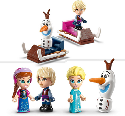 LEGO 43218 Disney Princess Anna e Elsa's Magical Merry-Go-Round, Frozen Castle inspirado Playset com Princess Micro Dolls e Olaf Figure, brinquedo de presente para crianças, meninas e meninos com mais de 6 anos