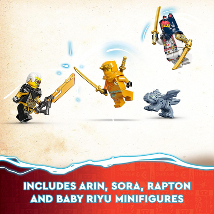 LEGO  71792 NINJAGO Sora's Transforming Mech Bike Racer, conjunto 2 em 1 com figura de ação Mech transformadora em brinquedo de motocicleta Ninja para crianças, meninos, meninas, mais 3 minifiguras