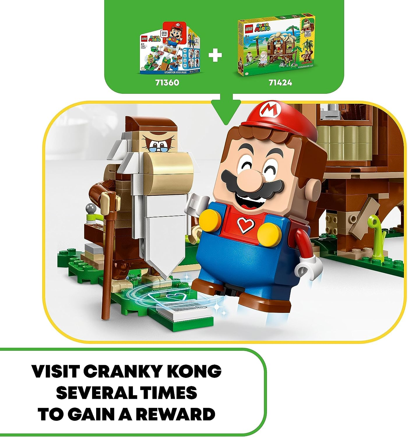 LEGO 71424 Super Mario Donkey Kong Set de Expansión Casa del Árbol, Casa del Árbol para Construir con 2 Figuras de Personajes, Set de Juego para Niños, Niños y Niñas a Partir de 8 Años, para Combinar con un Curso para Principiantes