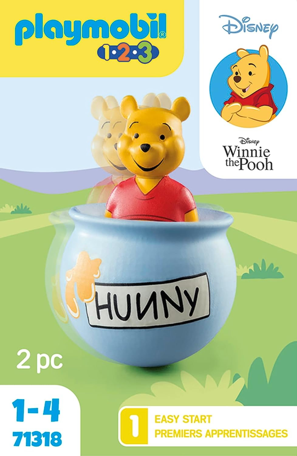 Playmobil  71318 1.2.3 e Disney: Winnie's Counter Balance Honey Pot, Winnie-the-Pooh, brinquedos educativos para crianças pequenas, brinquedos para presentear e dramatizações divertidas e imaginativas, conjuntos de jogos para crianças de 12 meses ou mais