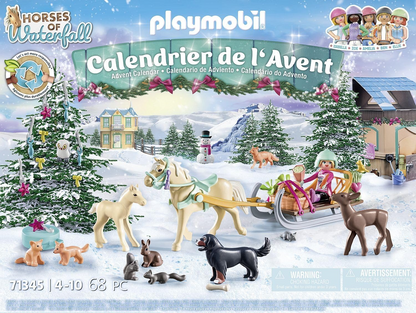Playmobil 71345 Calendário do Advento - Passeio de trenó de Natal, contagem regressiva para o Natal, Inclui 24 portas para abrir todos os dias de dezembro, brinquedo de Natal para crianças a partir de 4 anos