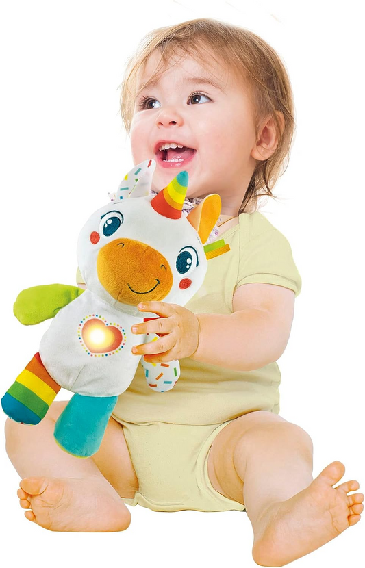 Clementoni 61383 My Little Unicorn-Play Pelúcia, Criança Interativa, Luz e Sons, Aprender Infantil, Brinquedos de Atividade para 6 Meses, Multicoloridos