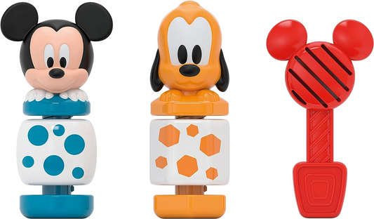 Clementoni 17814 Construa e jogue Disney Mickey Development & Activity, Empilhamento educacional, Infantil, Aprendizagem sensorial, Criança de 18 meses, Brinquedos para primeiros anos, Fabricado na Itália, Multilíngue