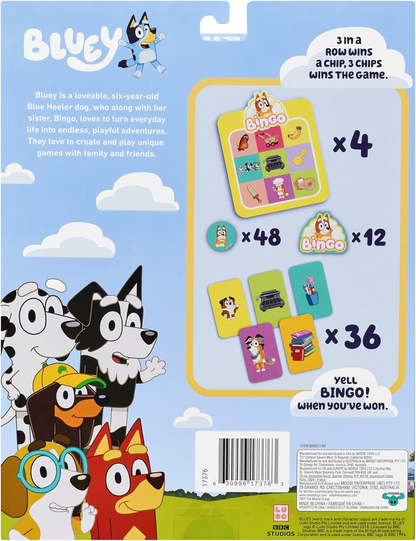 Bluey Jogo de cartas Bingo's Bingo para 2 a 4 jogadores com personagens oficiais Bluey e Bingos School Friends Theme