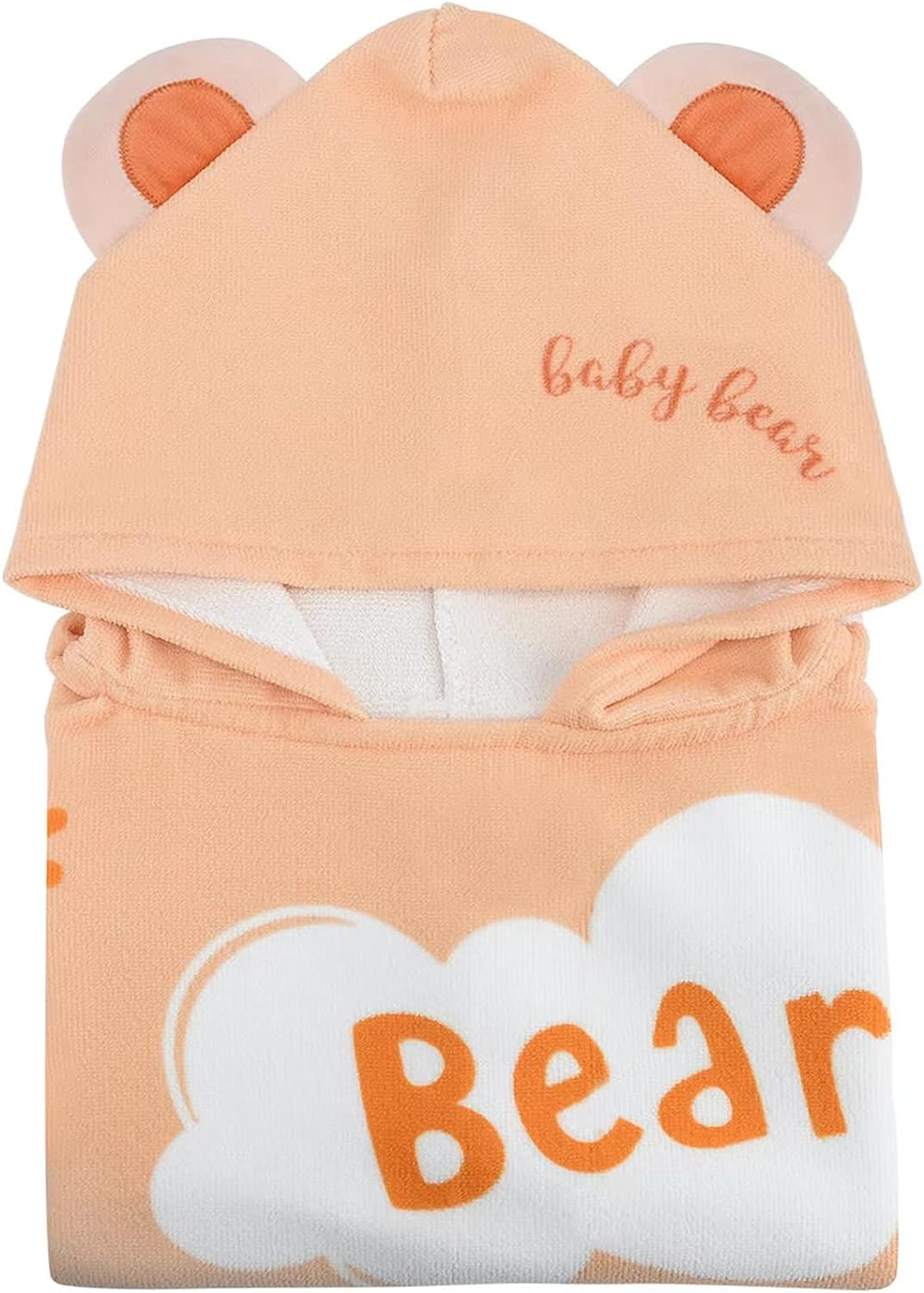 Bebamour  Toalhas de bebê com capuz 100% toalha com capuz vestível orgânica para meninos meninas toalha com capuz absorvente para crianças, 70x75cm, urso