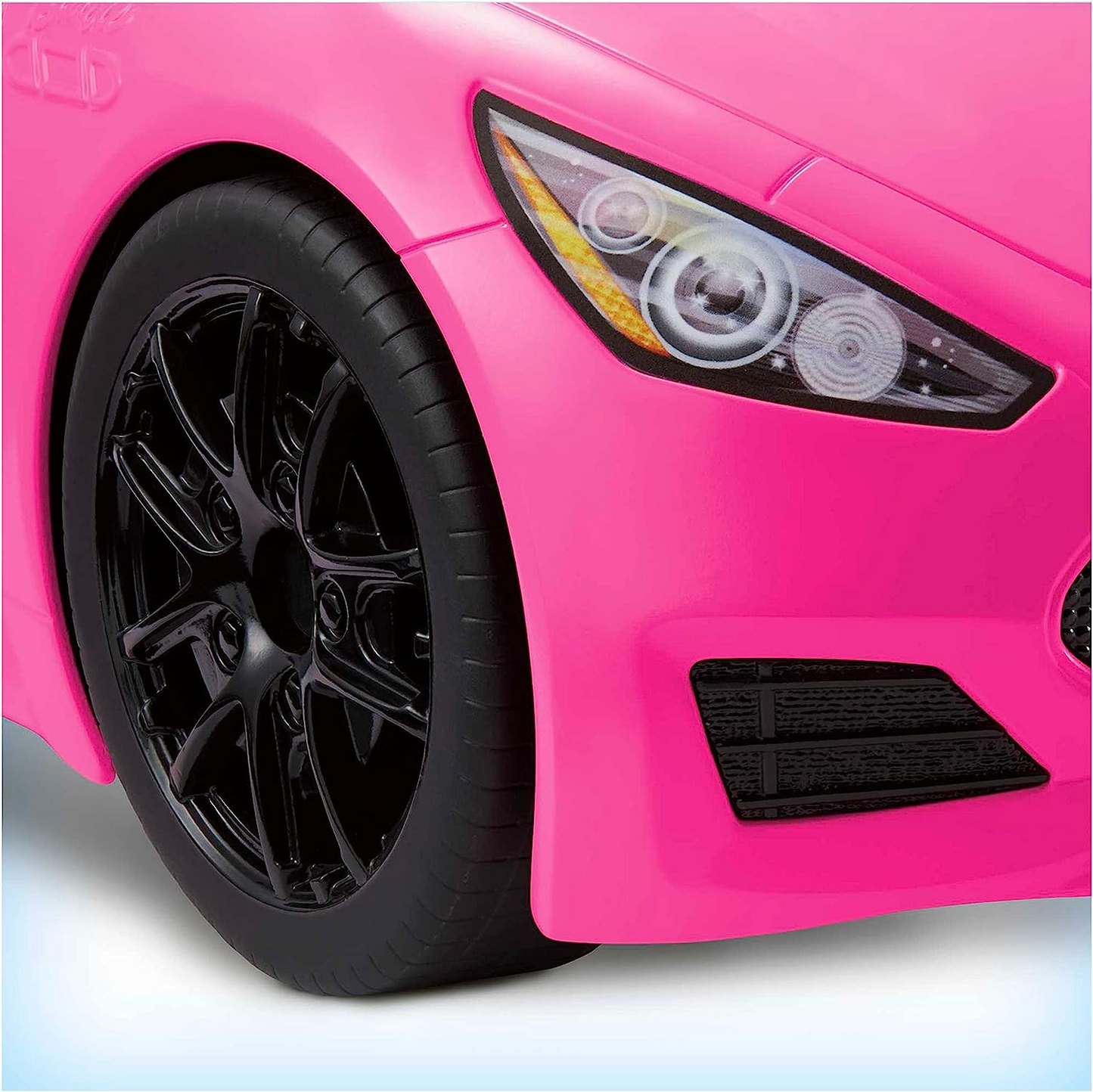 Barbie Veículo conversível de 2 lugares, carro rosa com rodas giratórias e detalhes realistas, presente para mais de 3 pessoas