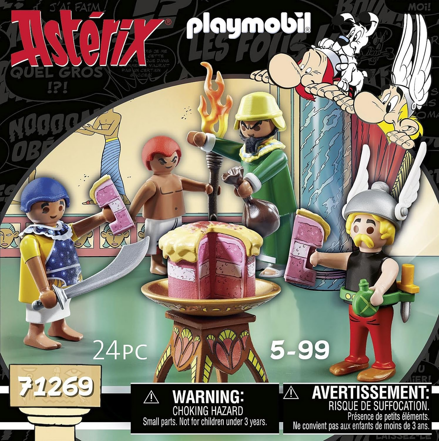 Playmobil 71269 Astérix: La tarta envenenada de Artifis, el camerino de Cleopatra y Artifis y su ayudante Krukhut, figuras coleccionables, juegos de rol divertidos e imaginativos, sets de juego aptos para niños a partir de 5 años